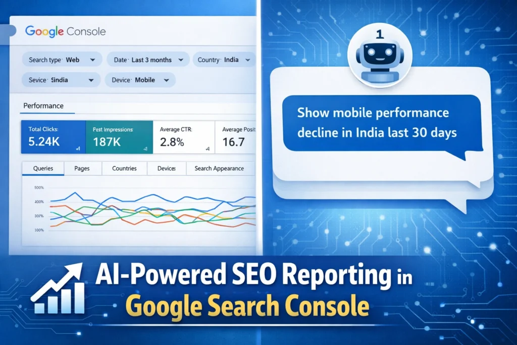 Google Search Console AI-powered configuration feature for performance reporting