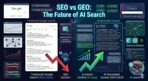 AI search optimization framework showing Google AI Overviews, ChatGPT, Gemini, and Perplexity SEO strategies